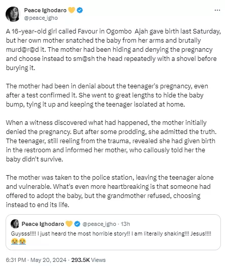 Grandmother allegedly brutally murders her newborn grandchild in Lagos (video)