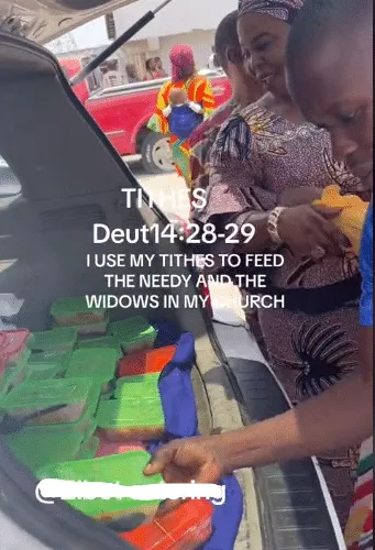 Woman uses her tithe to feed the needy, less privileged