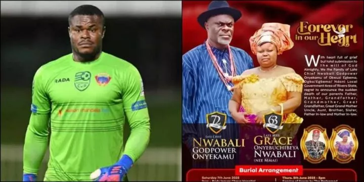 NFF supports Stanley Nwabali with N20M for late parents' burial NFF supports Stanley Nwabali with N20M for late parents' burial