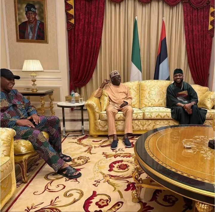 Singer, Davido Visits President Tinubu Alongside His Father Dr. Adeleke And Uncle Governor, Adeleke (Photos)