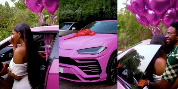 Man surprises South African wife with Lamborghini Urus as a push gift Man surprises South African wife with Lamborghini Urus as a push gift