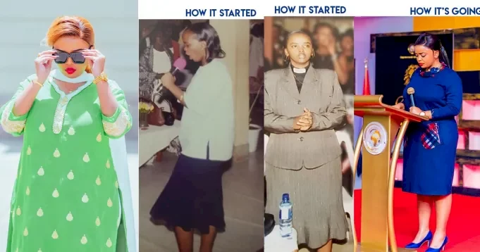 Flamboyant Kenyan pastor, Lucy Natasha joins How it's started Vs how it going' trend with interesting throwback photos