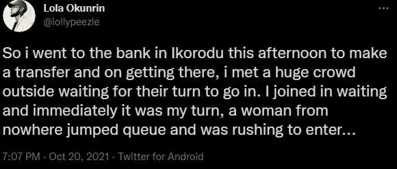 Man narrates encounter with a rude, self-acclaimed banker in Ikorodu, Lagos