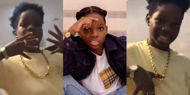 "Swagger lomo" - Wizkid's first son, Boluwatife, shows off multi-million naira gold ring, necklace, and wristwatch