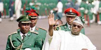 Former President Olusegun Obasanjo during his inauguration ceremony for second term in 2003.