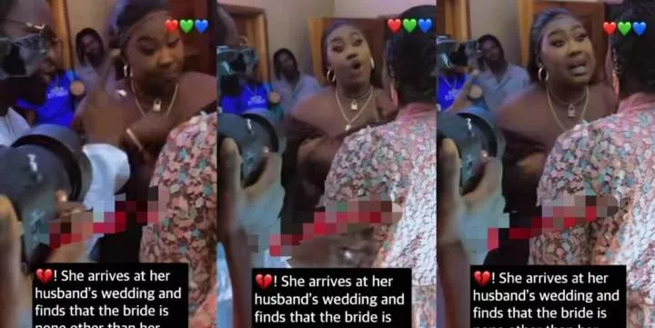 Lady shocked as she arrives husband's wedding to see that bride is her best friend [Video]