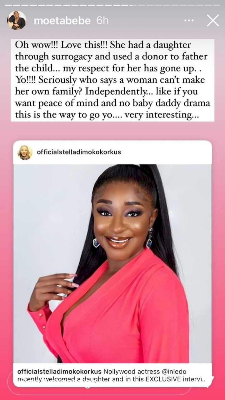 'No baby daddy drama, this is the way to go' - Moet Abebe applauds Ini Edo's surrogacy process