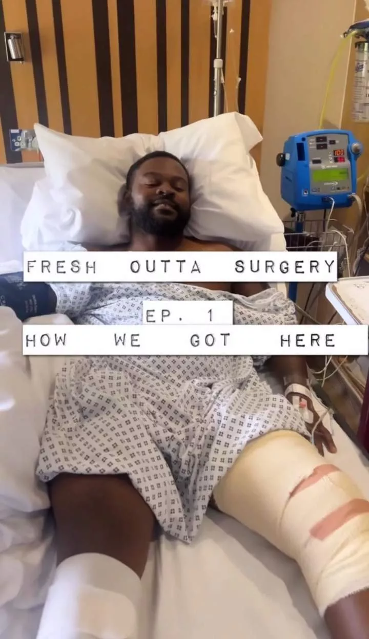 Singer Falz undergoes knee surgery in the UK (photos/video)