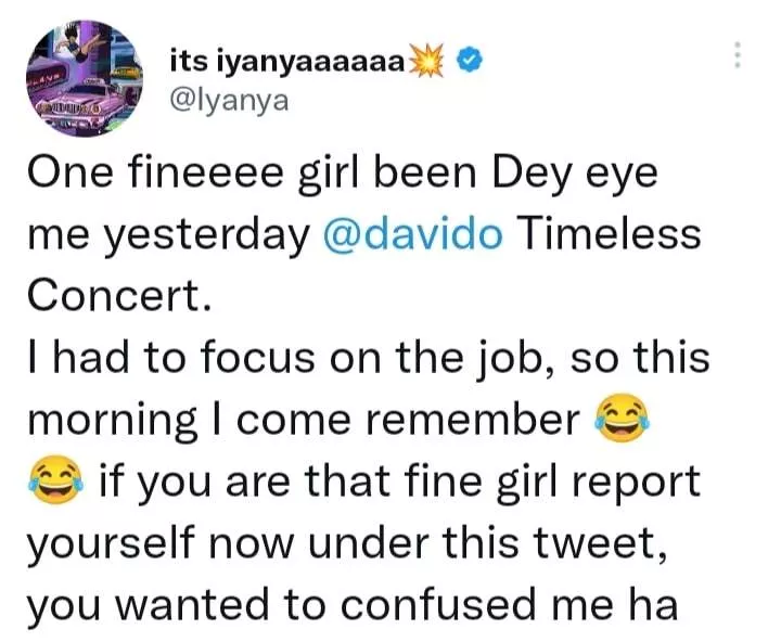 'She been dey eye me' - Iyanya traces fine girl he met at Davido's concert, finds her (Photo)