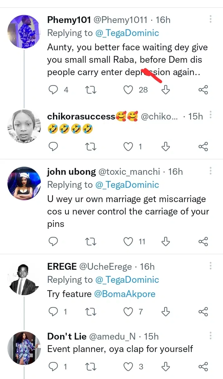 'Try feature Boma' - Backlashes as Tega considers starting talk show on how to make marriages work