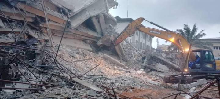 Six trapped as 7-storey building collapses in Lagos