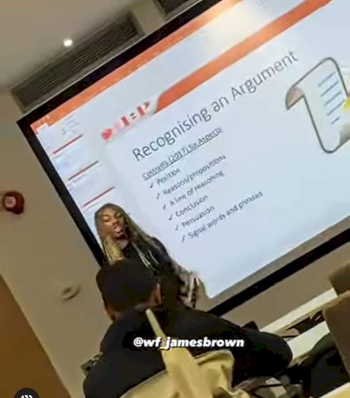 James Brown commences studies at UK university; wows fans with video of himself giving a presentation in class (Video)