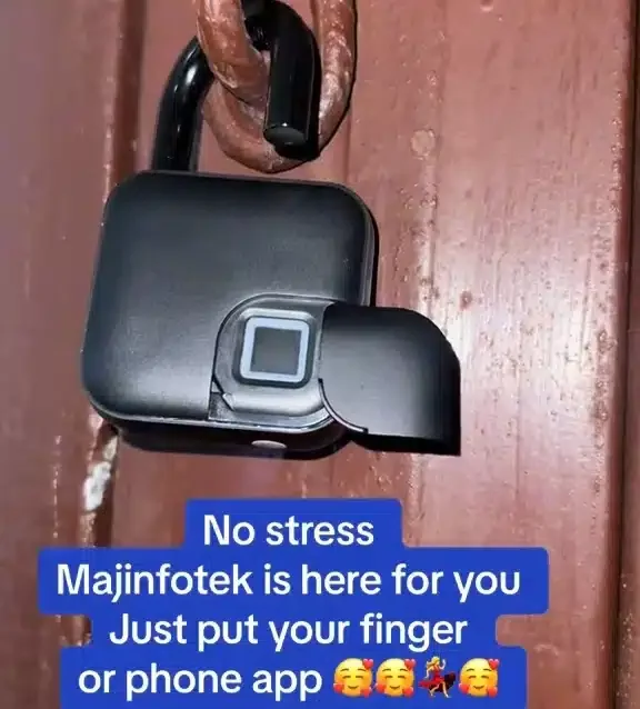 'Don't let Ola of Lagos advertise this' - Padlock with fingerprint and mobile phone features sparks reaction (Video)