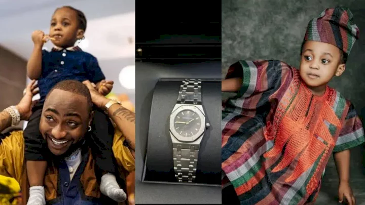 Davido buys AP watch worth millions of naira for 2-year-old son, Ifeanyi
