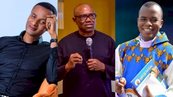 "Na candidate wey dey stingy to private ministries we go vote" - Rev. Fr. Oluoma tackles Fr. Mbaka after he called Peter Obi stingy