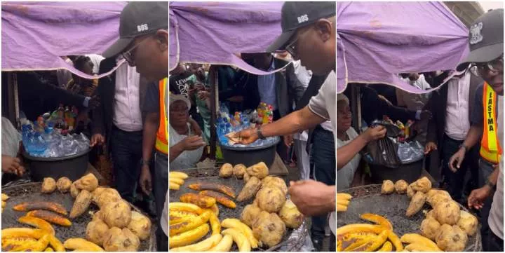 Gov. Sanwo-Olu spotted buying 'Boli' along Lagos-Ibadan expressway; Netizens React (Video)