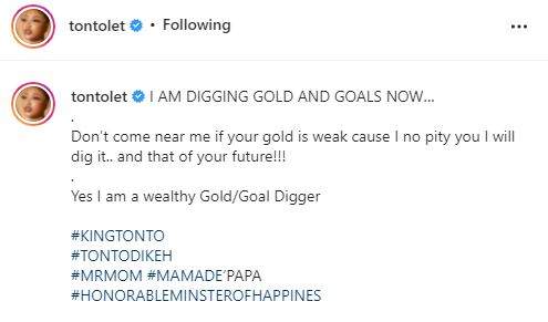 I am a wealthy gold digger, I pity no one - Tonto Dikeh