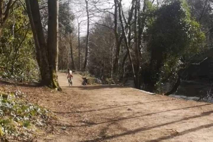 Nude man with an erect member pictured riding a bike as residents are told to be alert