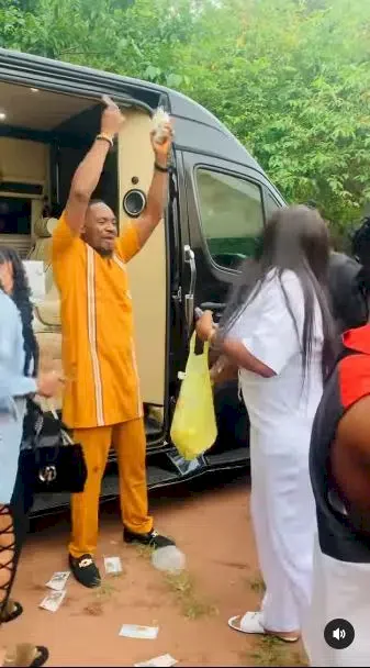 Heartwarming moment Junior Pope's wife, Jennifer and friends surprised him with loads of gifts and cash on birthday (Video)