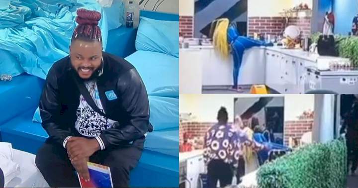 #BBNaija: 'I have respect for Nyash' - Whitemoney says after Queen positioned in a suggestive manner (Video)
