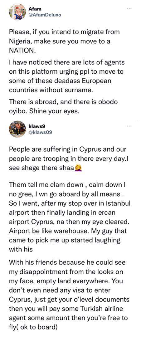 'People won't tell you the truth until you reach abroad' - Nigerian laments after moving to Cyprus