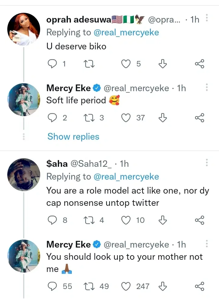 Mercy Eke carpets troll who called her 'homewrecker' after being spoiled with gifts by man