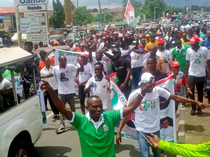 Fans lock down Umuahia for Peter Obi, vow to deliver 90% Abia votes