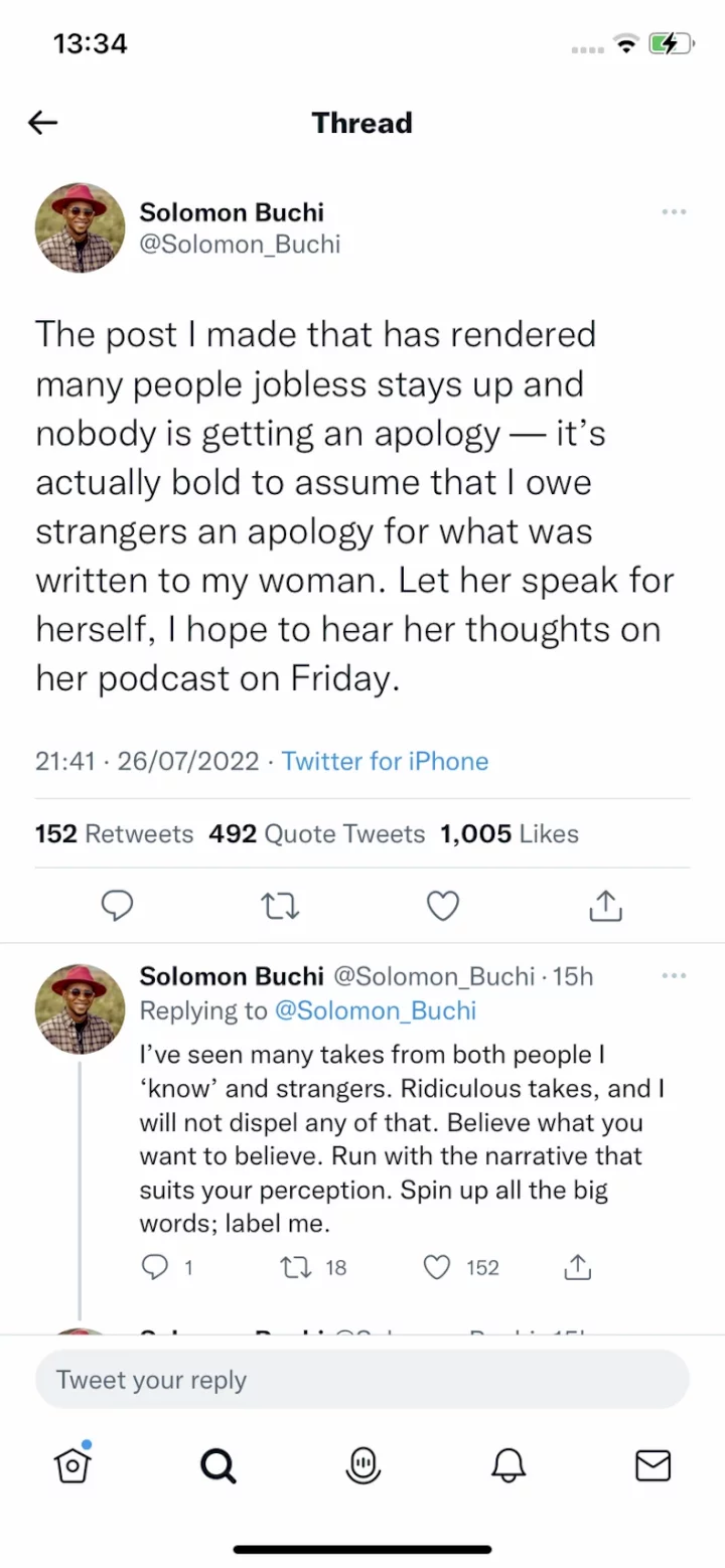 Solomon Buchi: The relationship expert who refused to apologise for his caption about his fiancée