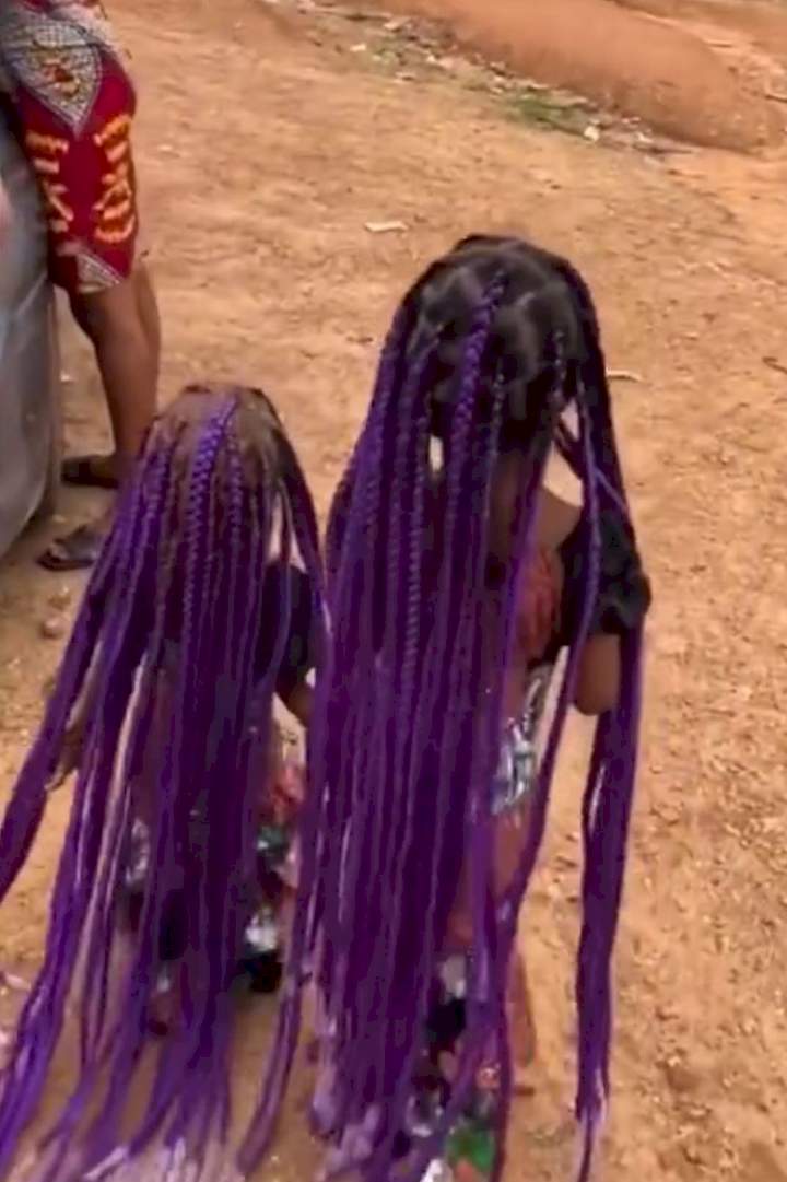 'Why stressing these poor kids' - Siblings on heavy braids stir reactions (Video)