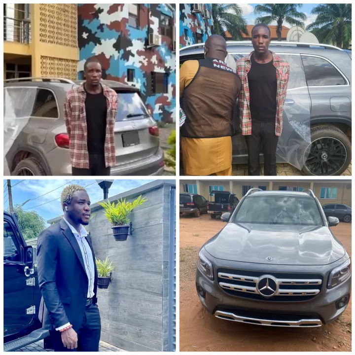 Delta police arrest suspected car thief who posed as buyer and absconded with N55m Benz during test drive in Abuja (video)