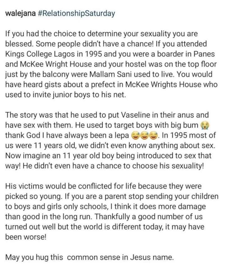 'Stop sending your kids to boys or girls only schools' - Businessman, Wale Jana advises