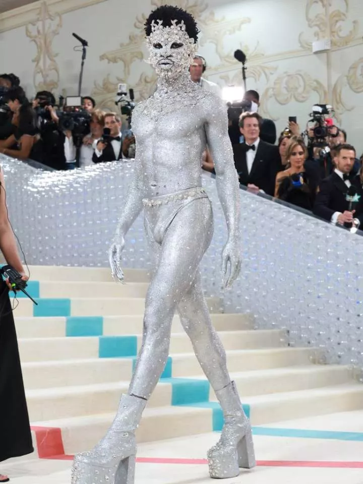 Rapper Lil Nas X triggers reactions, wears only a G-string to 2023 Met Gala (photos) - Torizone