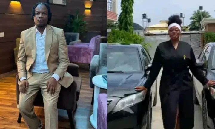 "Make we no hear say you collect the motor back" - MC Warri boy trolls Ashmusy after she bought 2 cars for her staff