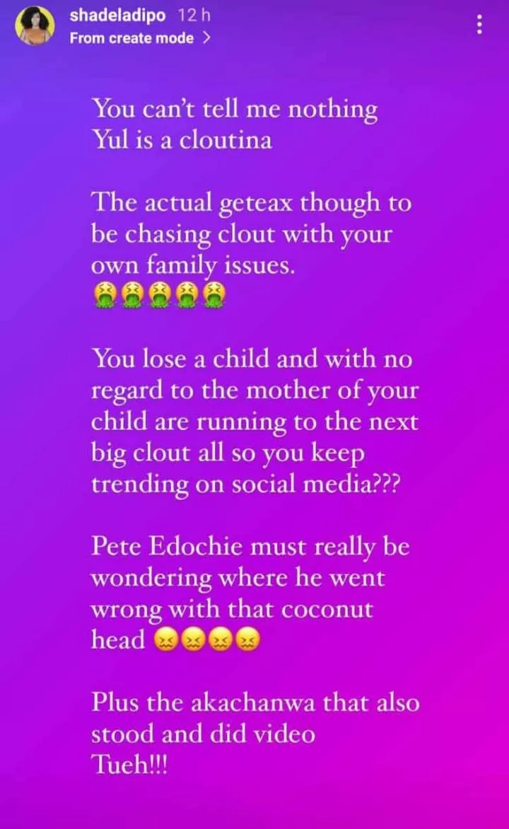 'Pete Edochie is wondering where he went wrong with that coconut head' - Shade Ladipo drags Yul Edochie
