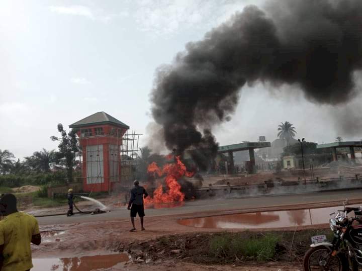 Two burnt to death as tanker explodes in Anambra 