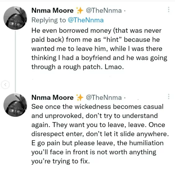 Lady shares the 'unusual' way her ex-boyfriend gave her hints to call off their relationship