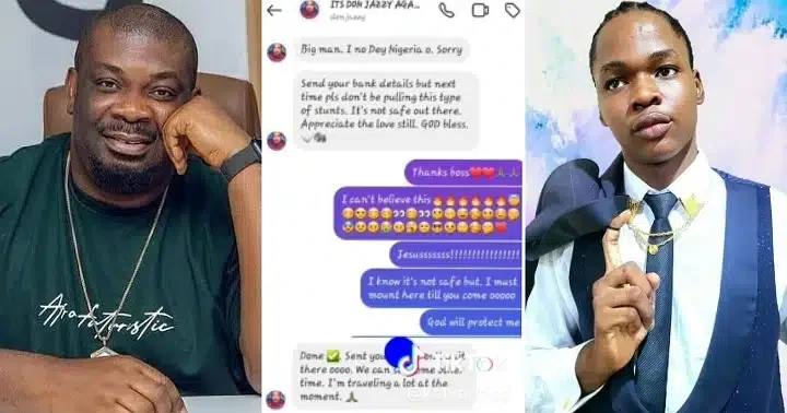 "I get coconut head" - Man says as he leaks private chat with Don Jazzy