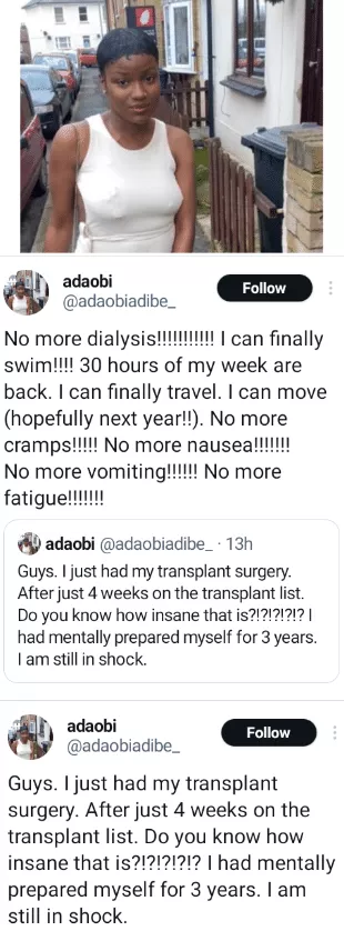 'I can finally stop thinking about dying' - Nigerian lady celebrates life anew after successful kidney transplant