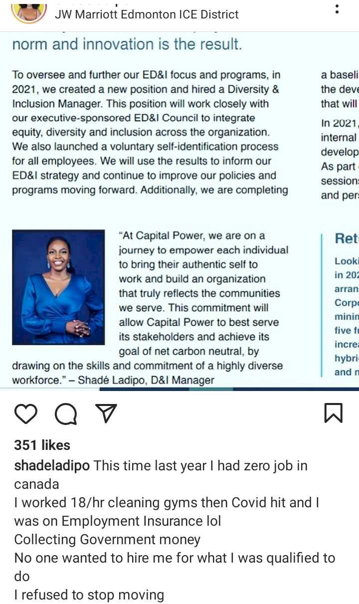 'This time last year, I had zero job in Canada, now I'm making stupid money' - Shade Ladipo recounts her struggles in Canada