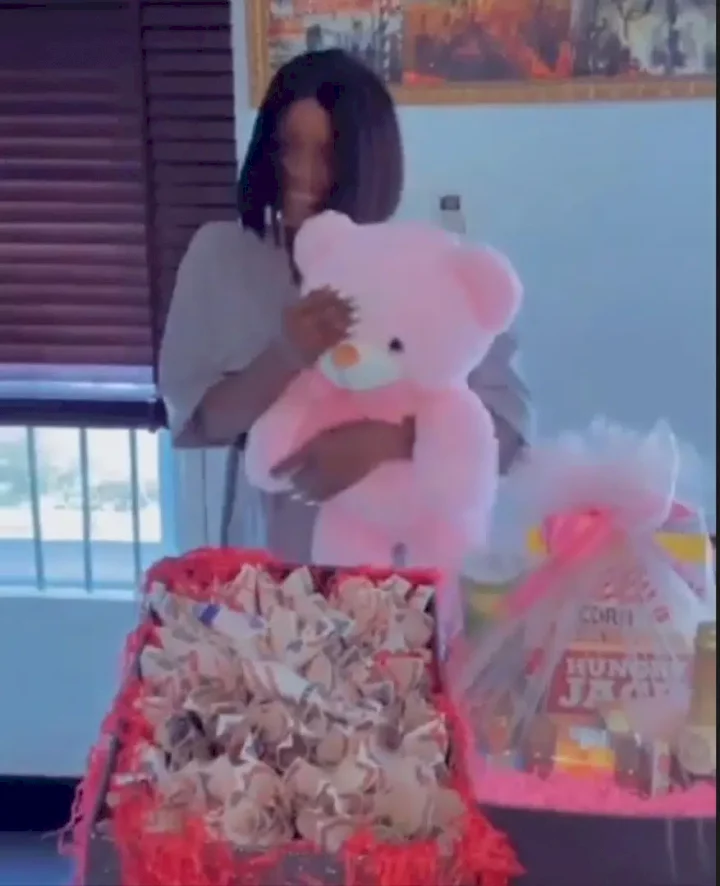 BBNaija: Ilebaye gush as fans surprise her with cash gift and more (Video)