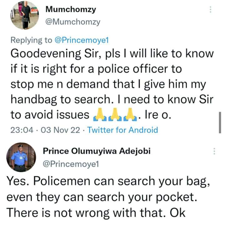 Policemen can search your bag. There is nothing wrong with that - Police PRO tells ladies