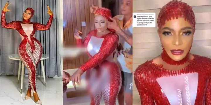 Destiny Etiko's stylist reacts after being dragged, reveals cost of actress' Valentine's Day outfit (Video)