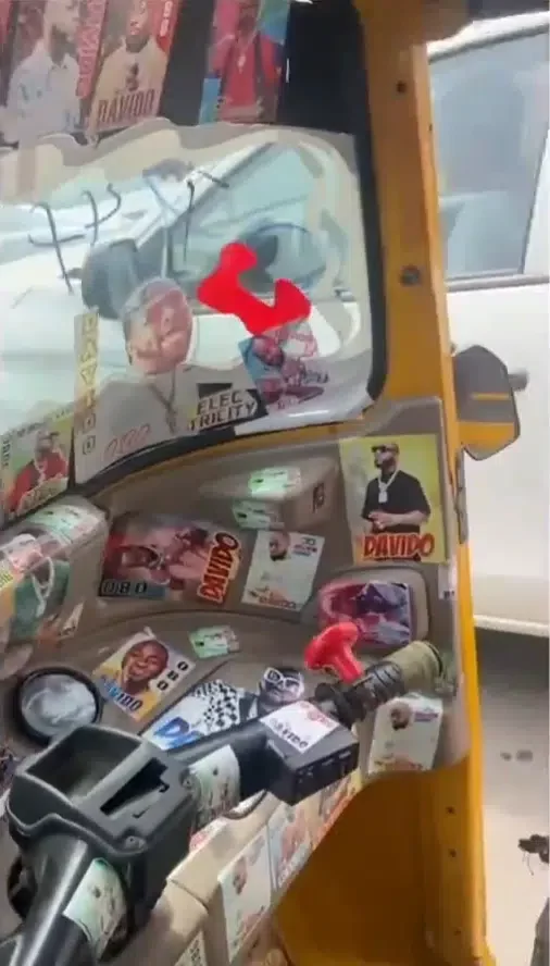 'I wan send d boy 1m' - Davido surprises Keke rider who pasted his photos all over his tricycle (Video)