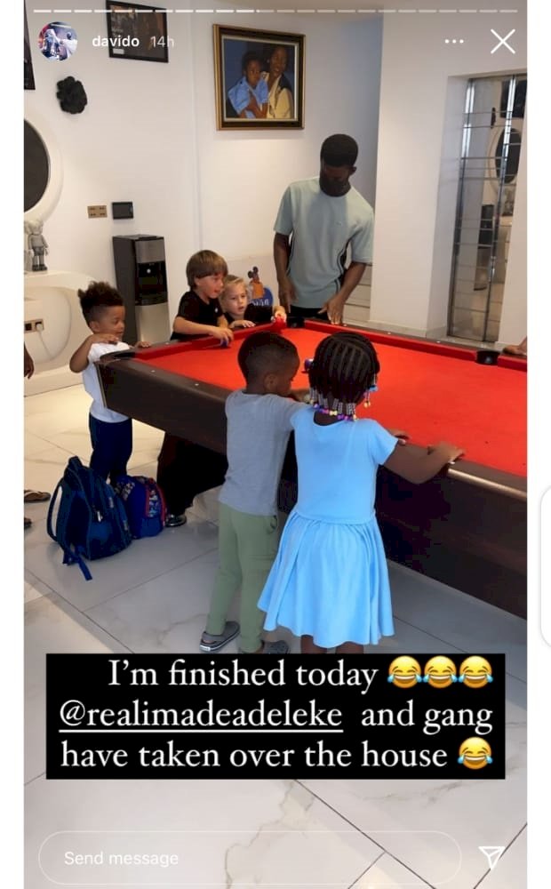 “I’m finished today” – Davido says as he shows off pictures of what his daughter, Imade, and her gang did to his house