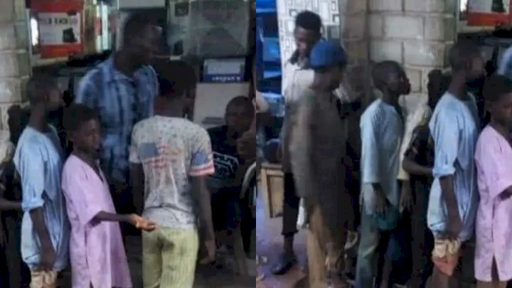 Generous Igbo businessman gathers 30 almajiri kids to give them new clothes