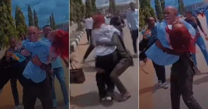 "Joy overload" - Nigerian father lifts daughter in excitement as she graduates from school (Video)