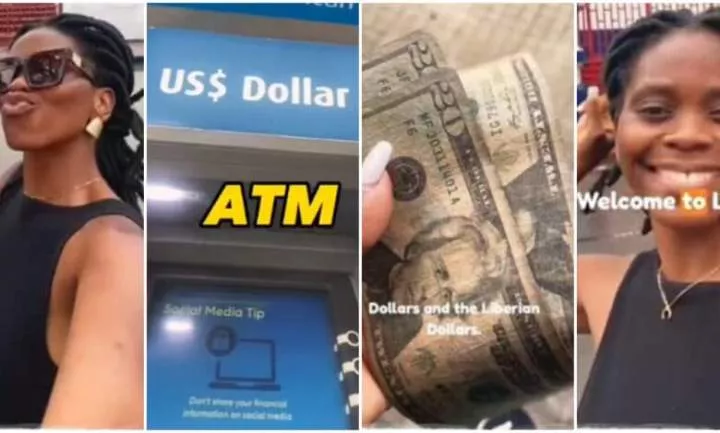"You can withdraw dollars from ATM" - Lady visits Liberia, discovers they spend US dollars for streets purchases (Video)