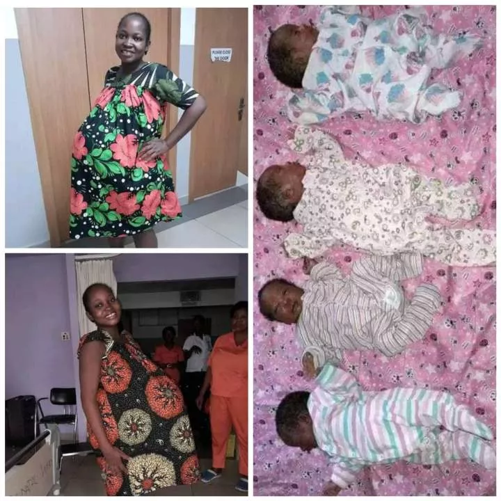 Nigerian woman gives birth to quadruplets after 9 years of waiting