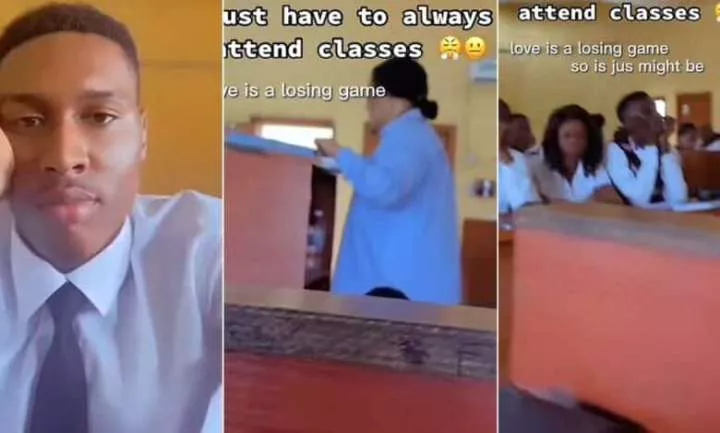 Reactions as student shares video of mum lecturing in same class with him