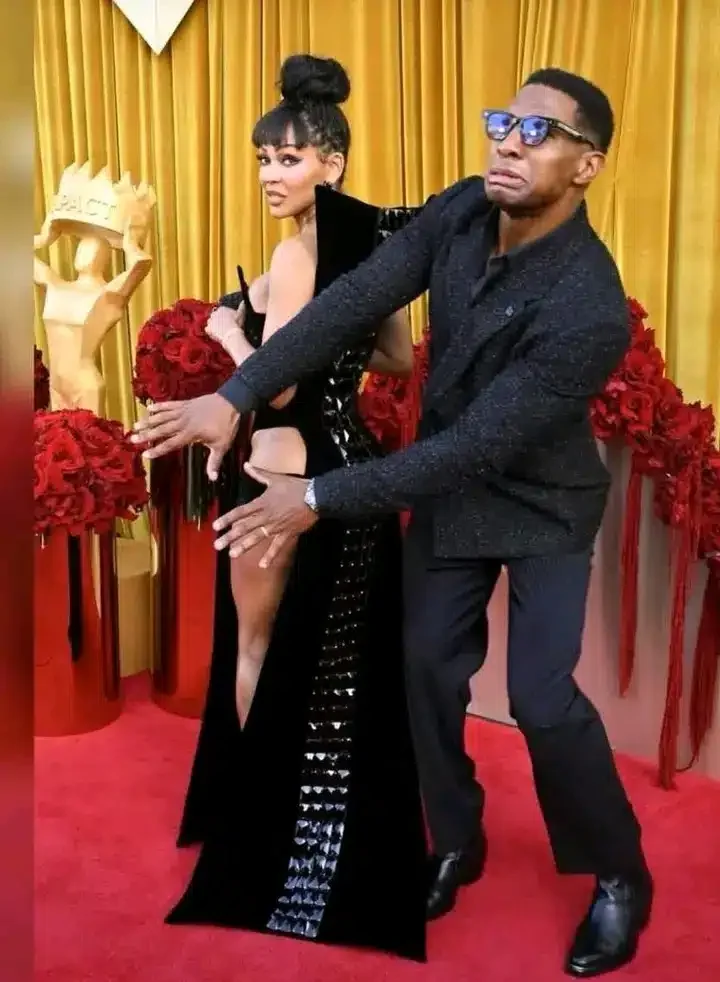 Jonathan Majors, Meagan Good stir buzz with their appearance at Hollywood Impact awards